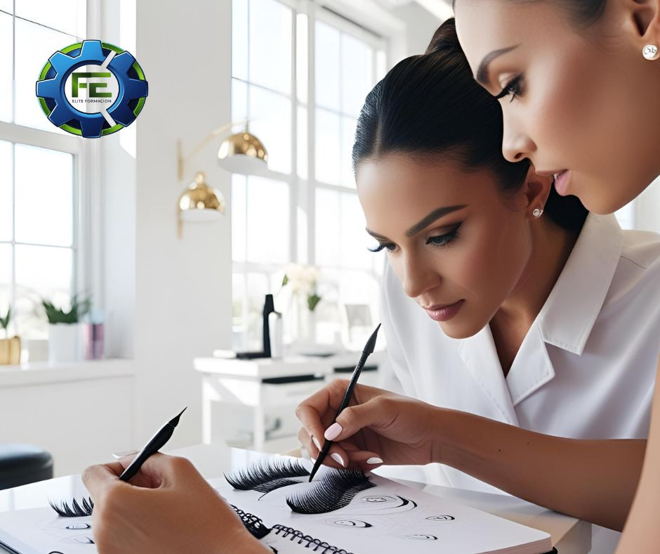 estudiantes practicando el maping de pestañas